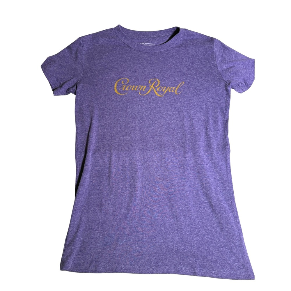 Crown Royal Purple Heather Graphic T-Shirt Gold Logo Women Medium UPCR00015